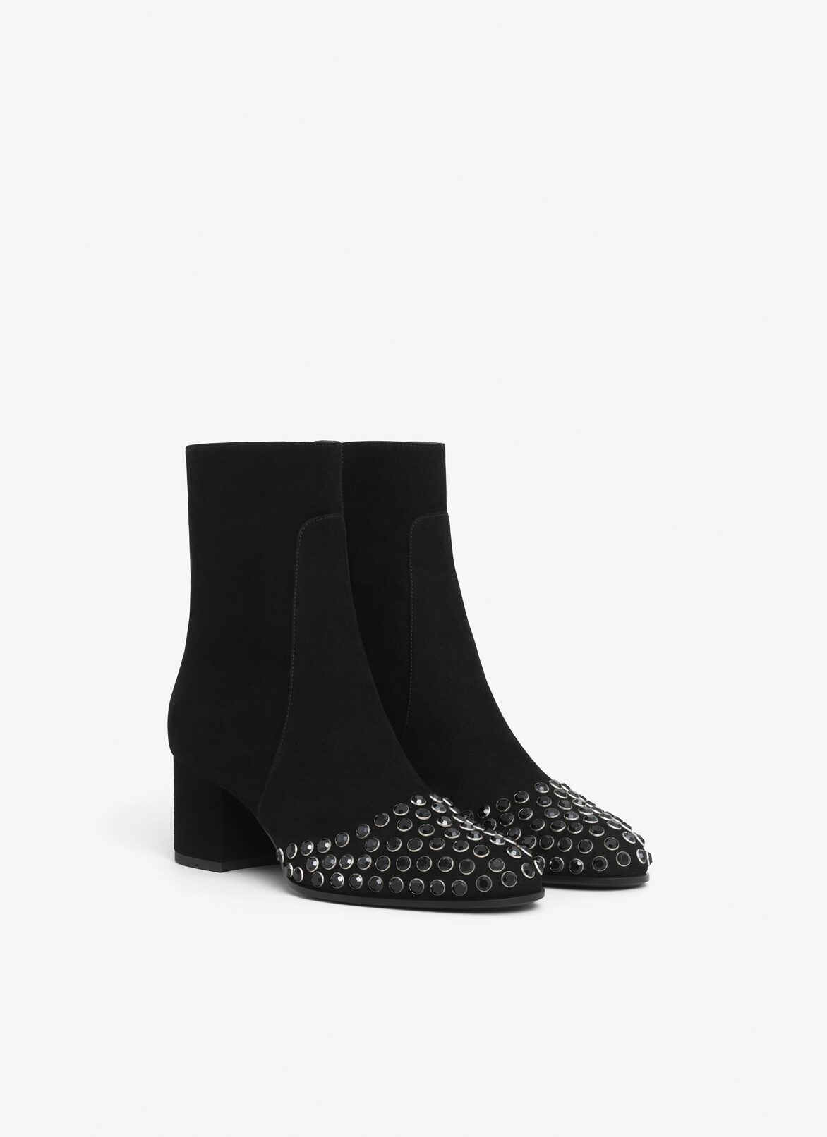LOW BOOTS IN STRASS SUEDE GOATSKIN ALAÏA BLACK LOW BOOTS IN STRASS SUEDE GOATSKIN